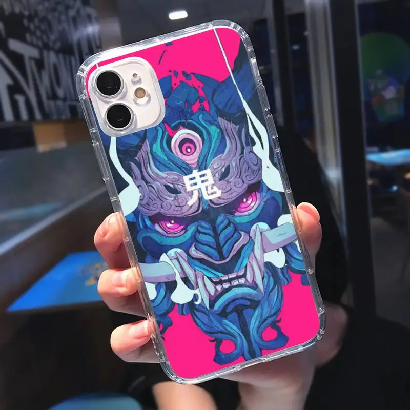

Japanese samurai oni mask Phone Cases Transparent soft For iphone 5 5s 5c se 6 6s 7 8 11 12 plus mini x xs xr pro max