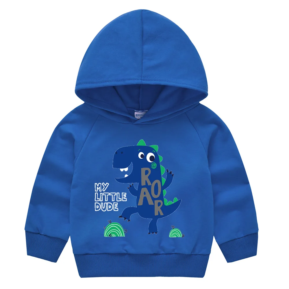 

От 2 до 7 лет с рисунком динозавра из мультфильма для мальчиков и девочек, худи для детей, детская одежда на весну-осень, рубашка с длинными ру...