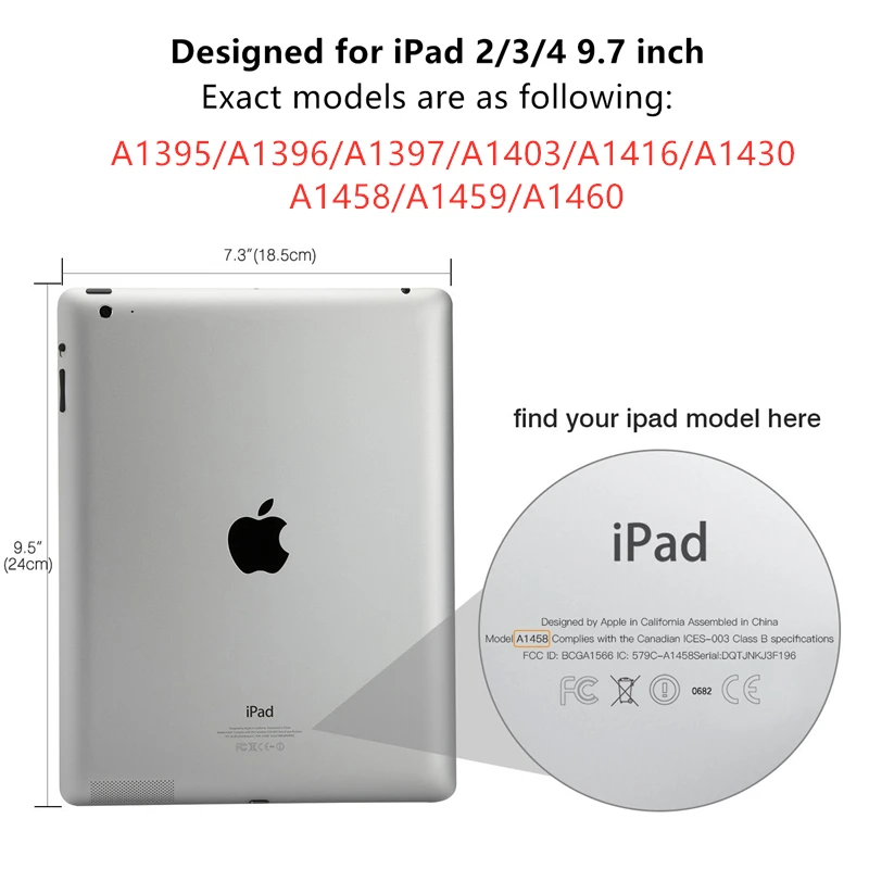 Вращающийся на 360 градусов чехол из искусственной кожи для Apple iPad 2 3 4 Магнитный с