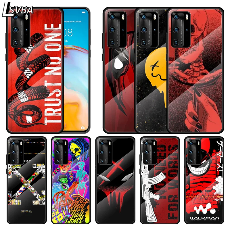 

Fashion Terror Smiley For Huawei P Smart 2021 Z P40 P30 P20 P10 Lite Pro Plus 5G Tempered Glass Phone Case