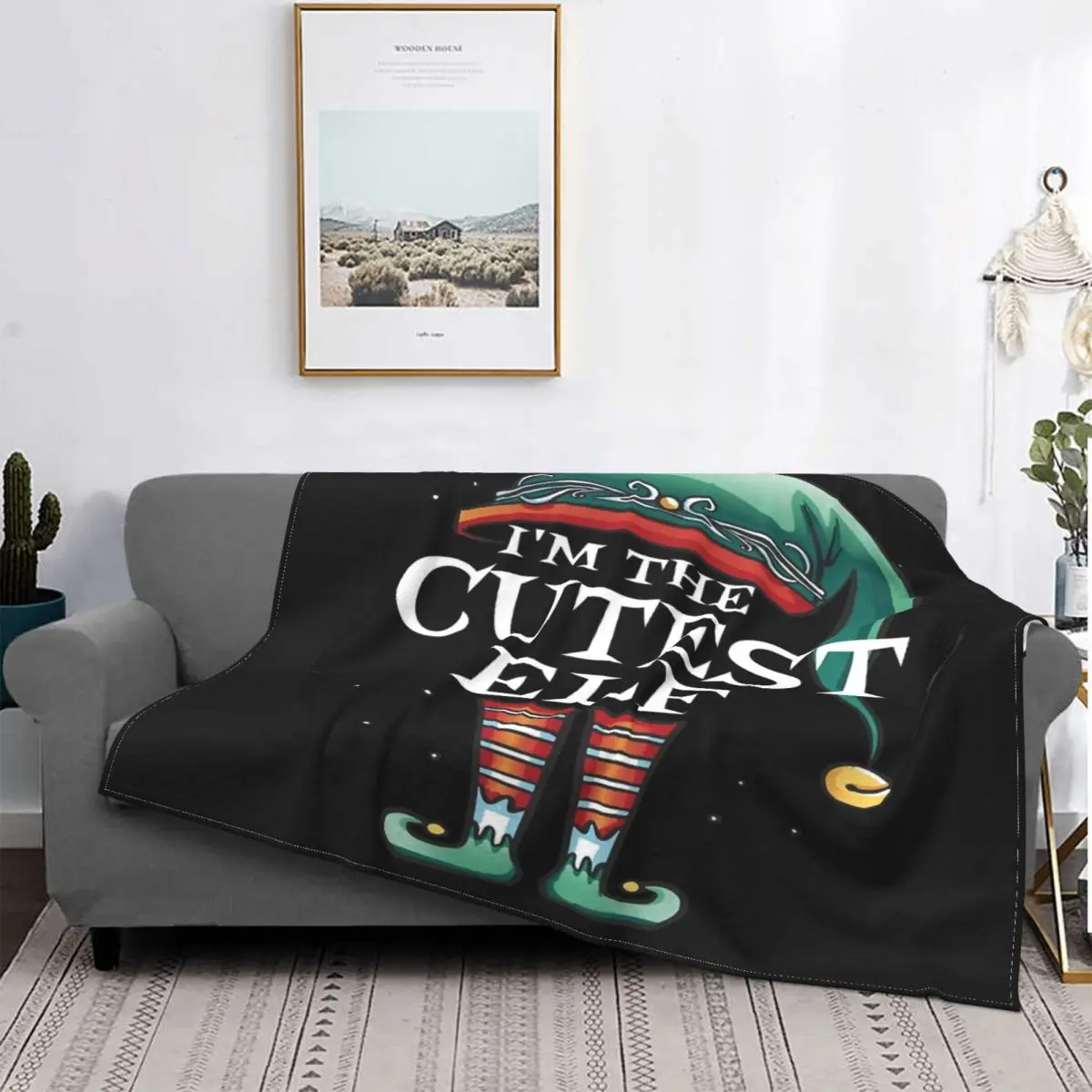 

I'M The cute-Manta de elfo, colcha para cama a cuadros, toalla de playa, Sudadera con capucha, colchas de verano