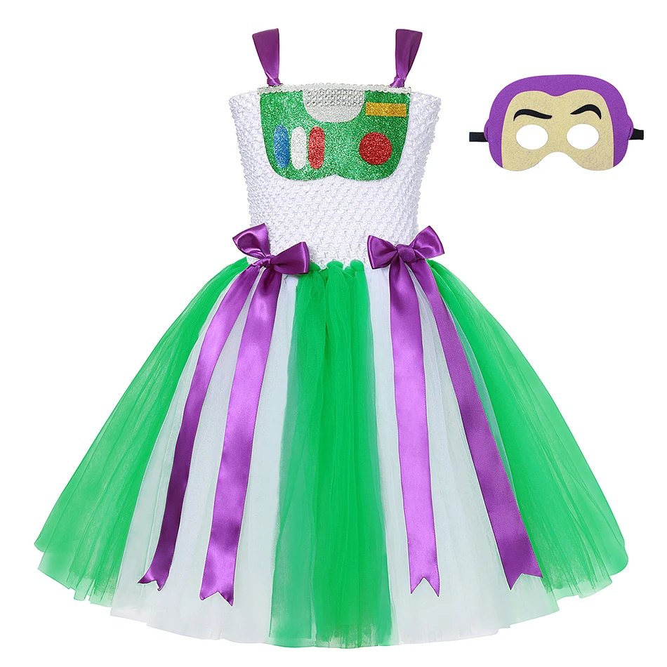 2 4 6 8 10 12 Years Story of Toys Summer Off Shoulder Tutu Dress for Girls Woody Buzz Jessie Forky Bo Peep Party Kid Tulle Frock | Детская