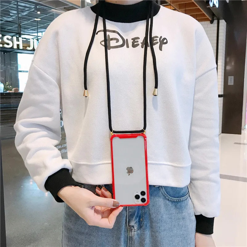Прозрачный чехол для телефона со шнурком ожерелье плечевой ремень шнур iPhone 6 7 8 Plus