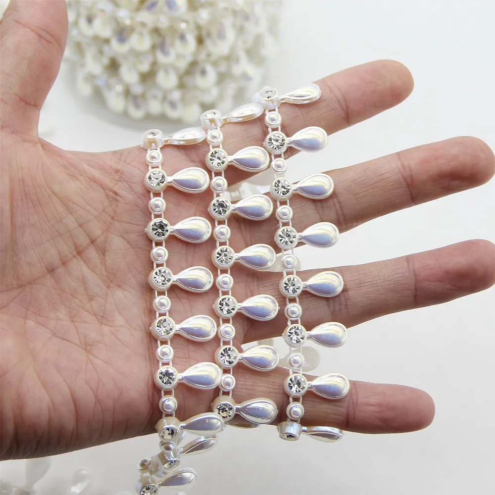 Цепочка из бусин с имитацией под жемчуг 1 метр украшение для вечеривечерние