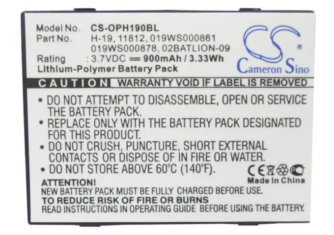 

cameron sino 900mah battery for OPTICON H16 H-16 16A 16B 19 H19A H-19a H19A-EN-K01 H-19B H19 H-19d 019WS000861 019WS000878