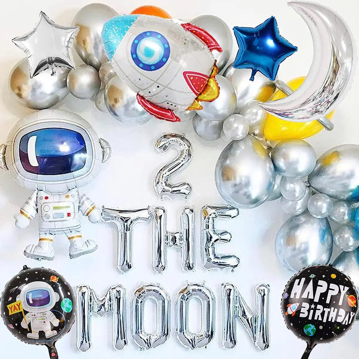 

0-9 years old Birthday Outer Space Theme Balloons Garland Kit Decoration for Boy Space Galaxy Theme Birthday Party Supplies