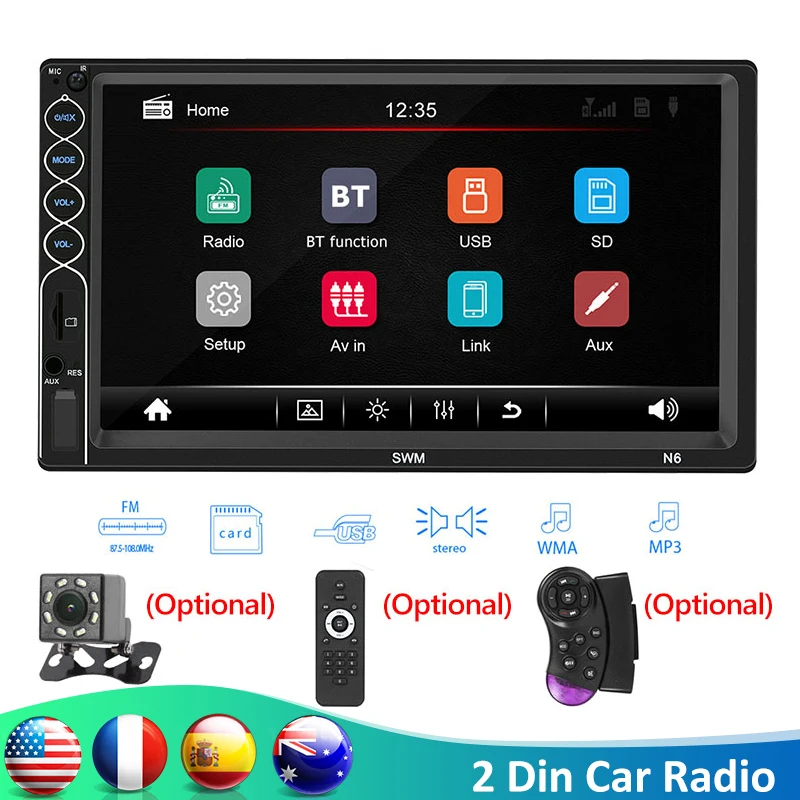 SWM N6 Универсальный 2 din Автомобильный мультимедийный плеер Bluetooth Авторадио 2din