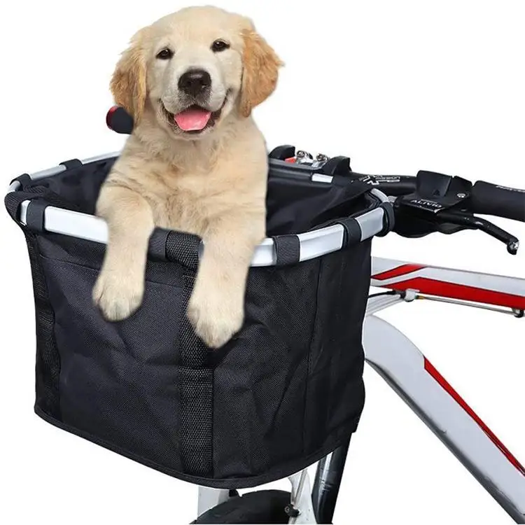 

Bike Basket Folding Small Pet Carrier Front Removable Bicycle Handlebar Basket Detachable Cycling Bag