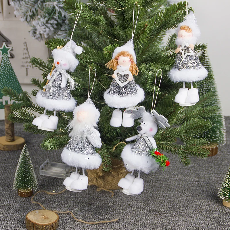 

2pcs Christmas Cross-Border New Cute Fabric Christmas Doll Doll Ornaments Creative Christmas Tree Decoration Pendant