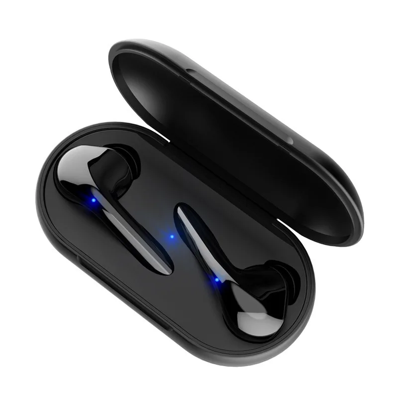 Черный TWS V5.0 Bluetooth наушники с сенсорным управлением спортивная Гарнитура истинный беспроводной Бас Звук Наушники для iPhone samsung Xiaomi huawei - Цвет: Черный