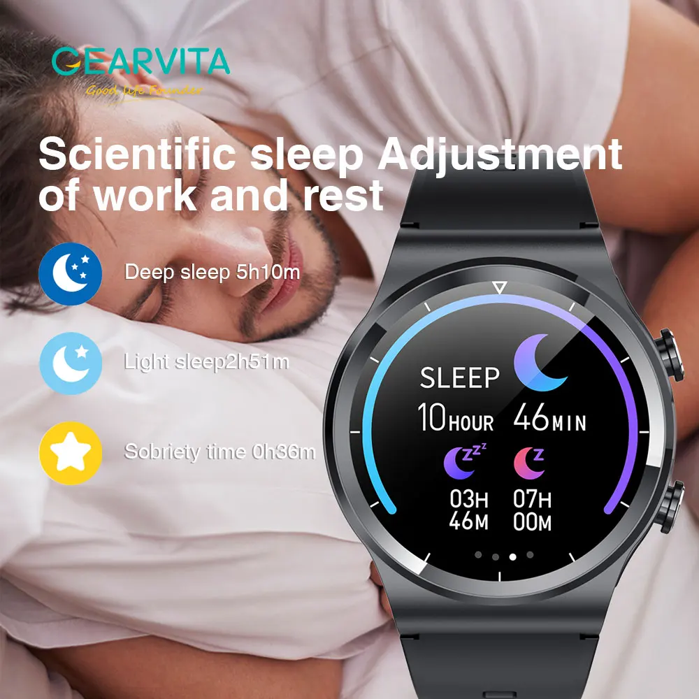 Смарт часы GEARVITA GT69 TWS наушники пульсометр артериальное давление кислород BT