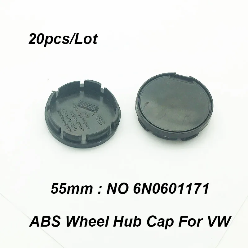 

20pcs abs 55mm 5.5cm 6N0601171 Black Car Rims Covers Car Wheel Center Hub Caps For Passat B6 B7 CC MK5 MK6 Tiguan Logo