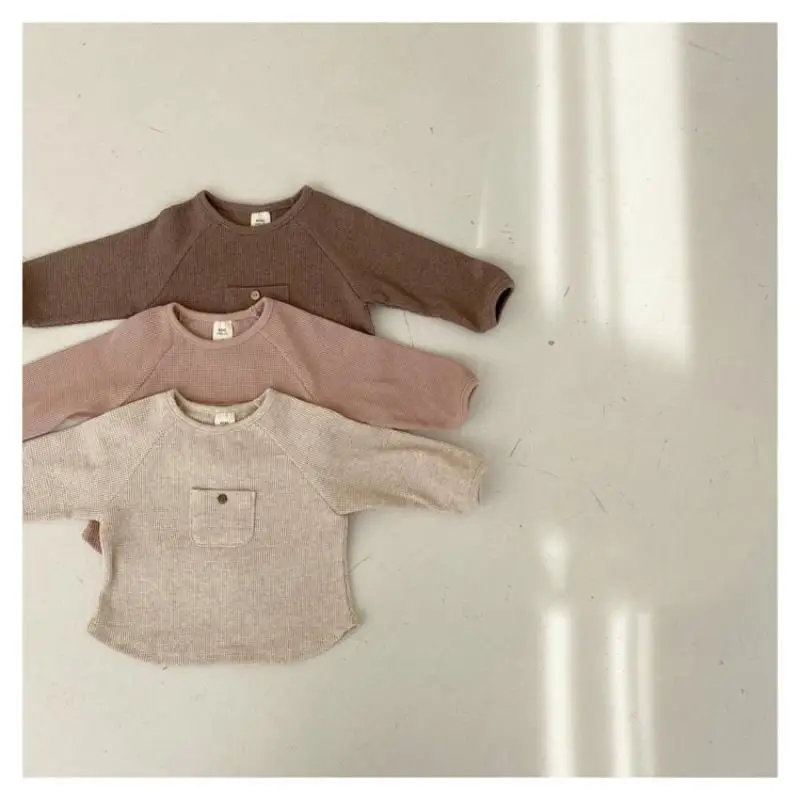 

2021 Spring Baby Kids Clothing Toddler Baby Girls Boys Long Sleeve T-Shirt Newborn Knitted Blouse Children Tops Pullovers 0-3T