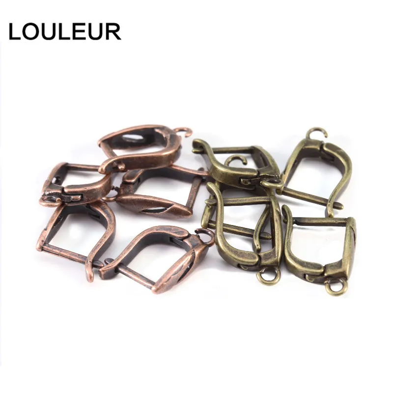 LOULEUR 10 шт. позолоченные серебряные пушки с черным покрытием u-образные крючки для ушей полые крючки Серьги для самодельных ювелирных изделий Аксессуары