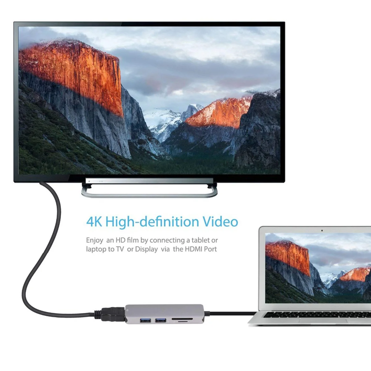 5 в 1 Type C концентратор USB HD 2 3 0 5Gbs SD TF слот для карт 4K 1080P видео выход адаптер Macbook Pro Air