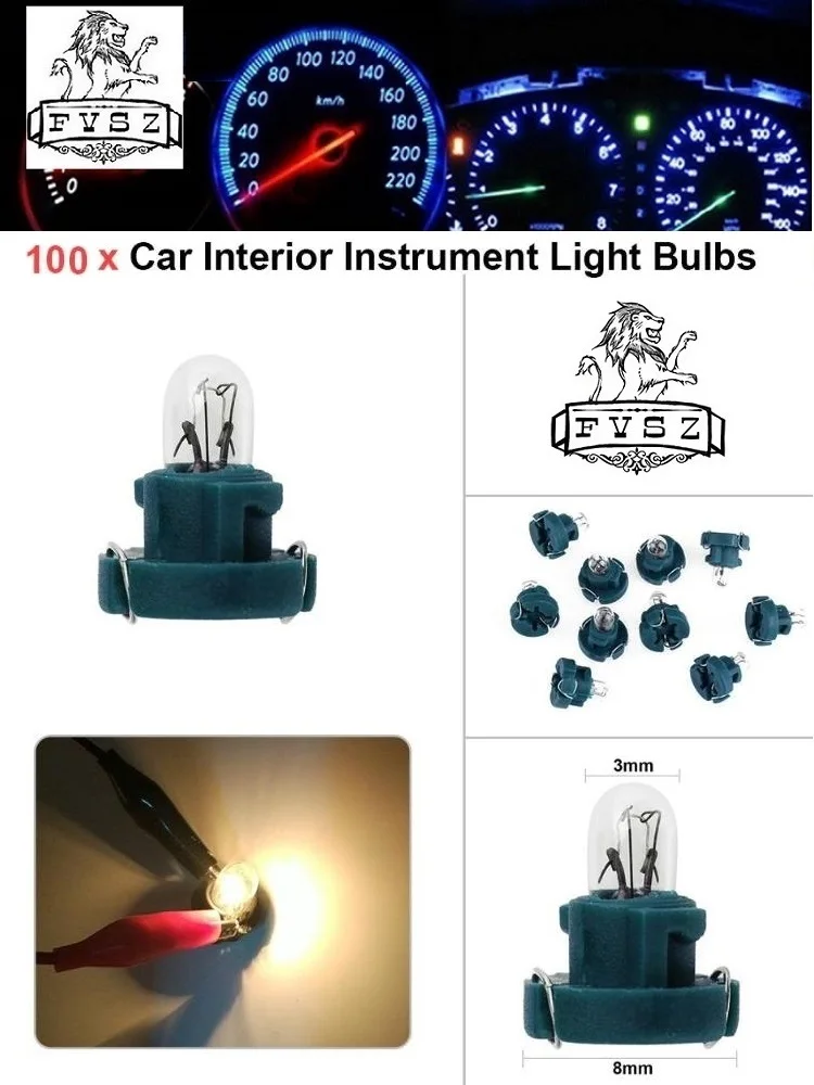 100 шт. T3 12 В 14 в 0 56 Вт 3000K автомобильные лампы для приборной панели аудио шестерня