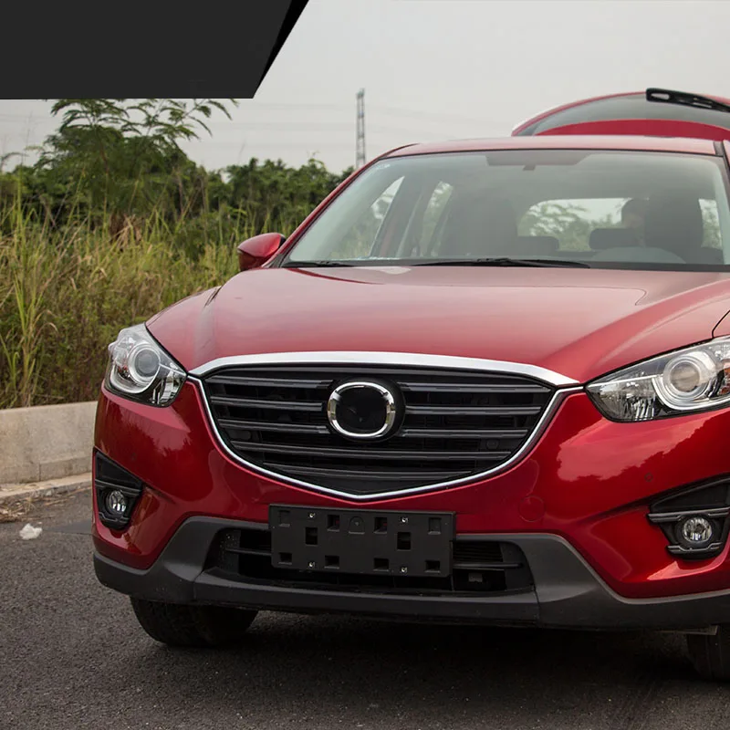 Аксессуары KOUVI для Mazda CX-5 CX5 2015 2016 ABS Хромированная передняя решетка кожуха отделка