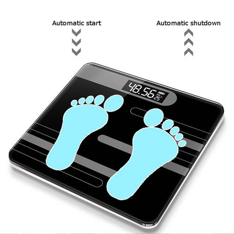 

Bathroom Floor Scales LCD Display Body Scale Glass Smart Electronic Scales Digital Weight Balance Bariatric 26x26cm 180KG/50G