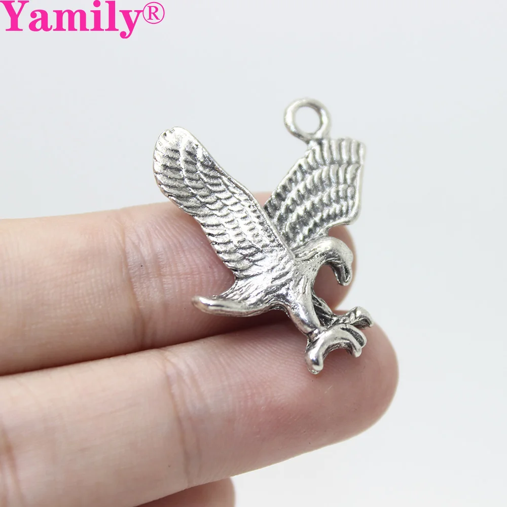 12 шт.-29x28 мм антикварные серебряные подвески Glede в виде животных ястреб Орел для