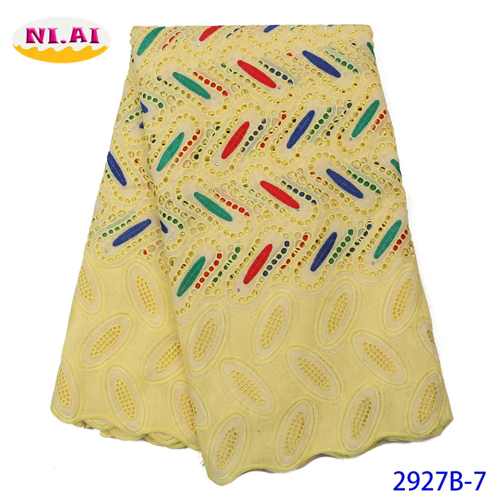 NA2927B-1 модная хлопковая швейцарская кружевная ткань с камнями 5 ярдов новейший дизайн африканская швейцарская вуаль кружевная ткань в швейцарском стиле