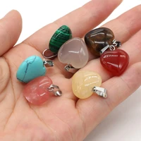 natural stone pendant heart shape semi precious stones exquisite charm for jewelry making diy necklace bracelet accessories