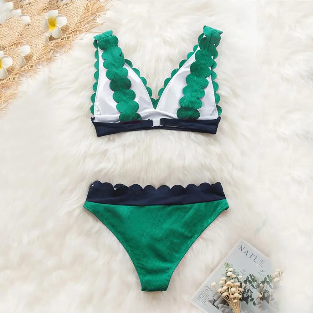 Женские бикини с высокой талией купальники Женская Ретро пляжная одежда