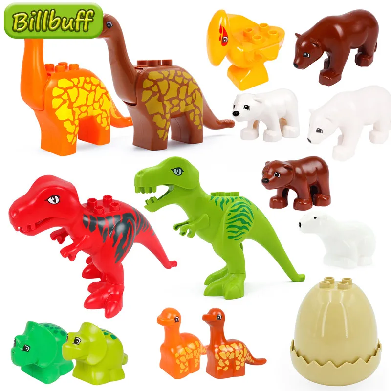 

Big Size Diy Building Block Double City Dinosaur Animal Accessories Figures Pterodactyl Polar Bear Compatible Educational Toy