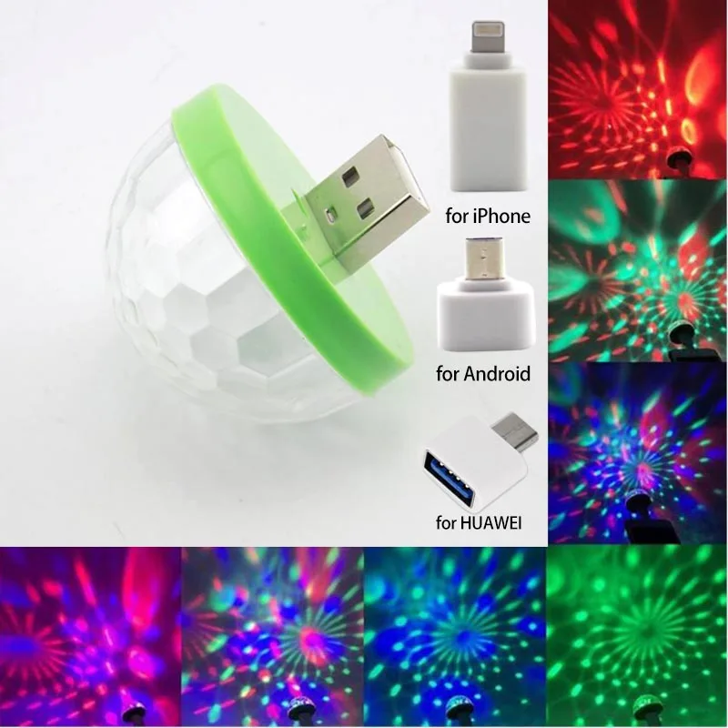 5 в USB LED Мини диско DJ шар сценический светильник ing мобильный телефон музыкальная