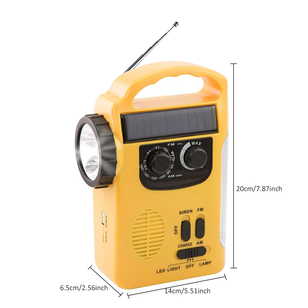 RD339 Emergency Weather AM/FM Radio Dynamo Light Solar Hand Crank Self Powered LED Lantern Charger Power Bank | Электроника