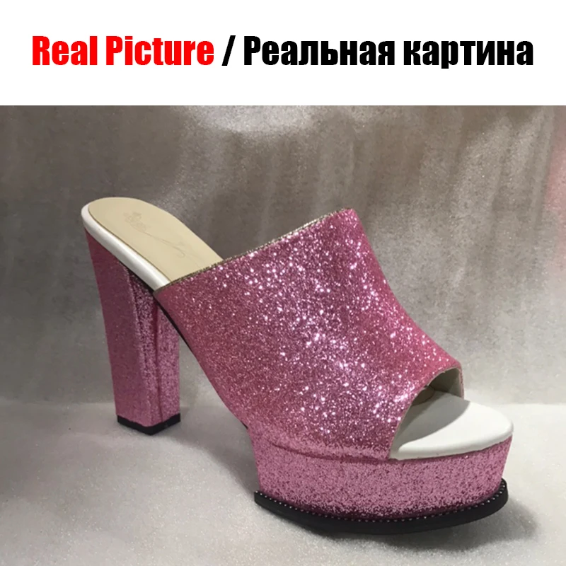 KARINLUNA/Большие размеры 32-42; новые туфли без задника на высоком квадратном каблуке шикарная обувь на платформе женские Повседневные Вечерние модные летние туфли-лодочки черного цвета