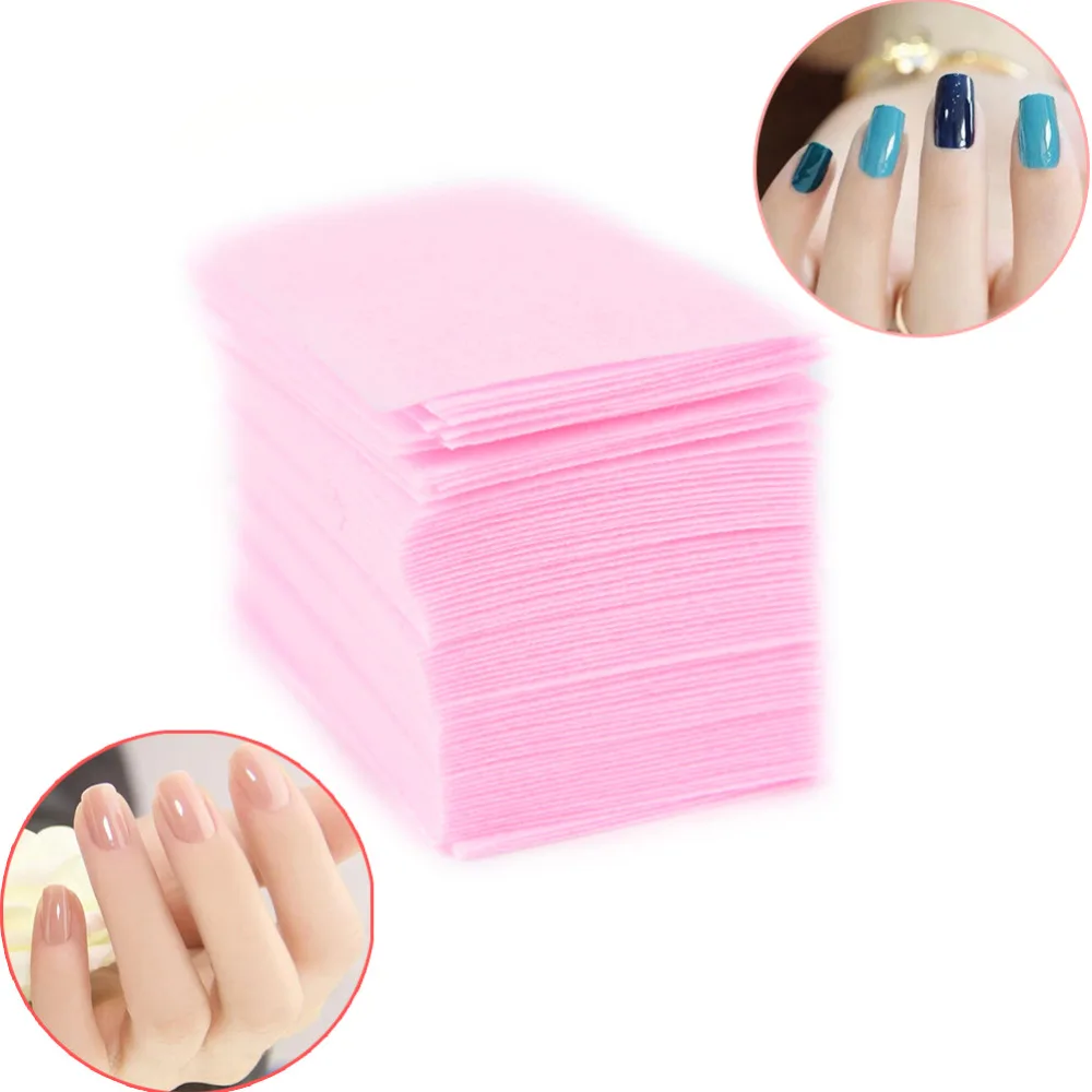 

100Pcs Nail Polish Remover Pads Paper Pink Lint-Free Wipes All For Manicure Nail Cutton Pads Manicure Pedicure Gel Clean Tools