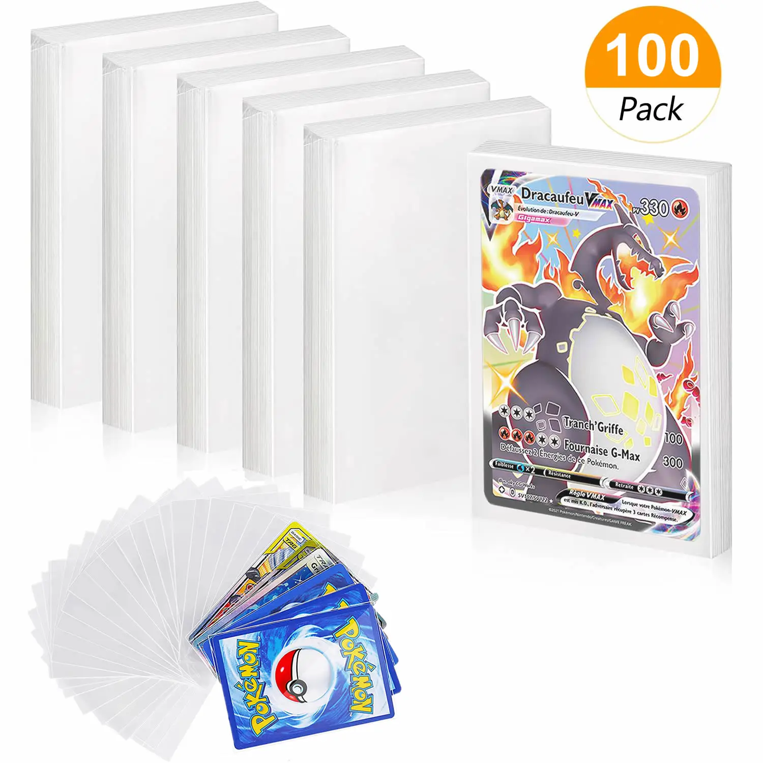 

100pcs/Packs Transparent Card Sleeve Protector Pokemon Magic Killers of Three Kingdom Football Star Card Transparent Folder