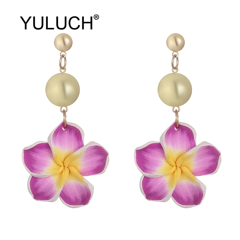YULUCH этнические африканские индийские пластиковые цветочные серьги гвоздики