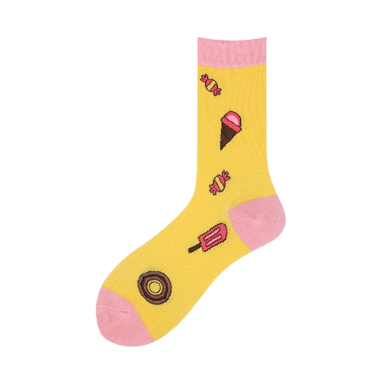 Мужские и женские хлопчатобумажные носки с фруктами банан брокколи кивифрукт