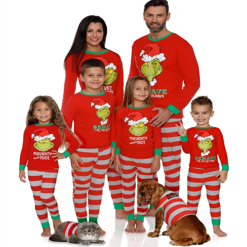 

Семейный Рождественский Пижамный комплект для папы, мамы, дочери, сына, подходящая одежда для мамы, отца, ребенка, детский мультяшный принт