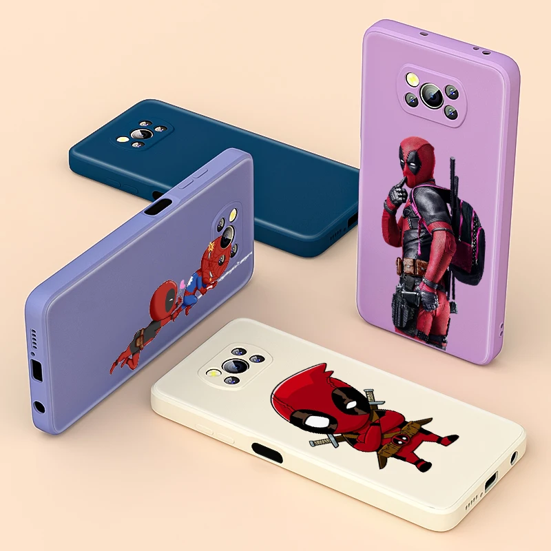 

Liquid Silicone Soft Cover Marvel Deadpool For Xiaomi Poco X3 NFC X2 M3 F3 GT C3 Mix 4 CC9 A3 Pro Lite Phone Case
