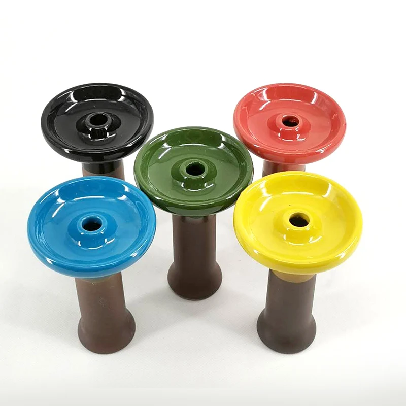 

6Pcs Ceramic Single Hole Hookha Shisha Bowl Glaze Chicha Head Hookah Water Pipe Charcoal Holder Smoke Pot Sheesha Accessories