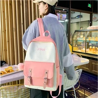 baowomen multi pocket waterproof nylon women backpack large capacity students bags two sides pocket buckle backpack for travel