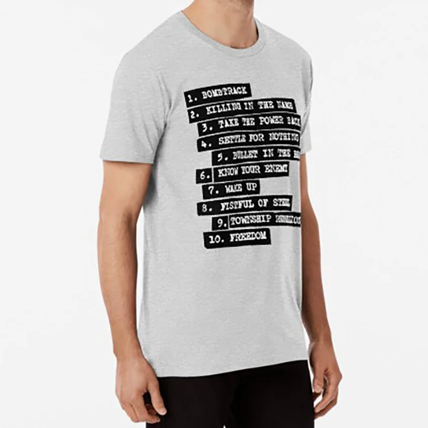 Rage Against The Machine Tracklist T shirt ratm rage against the machine funk metal rock alternative | Мужская одежда