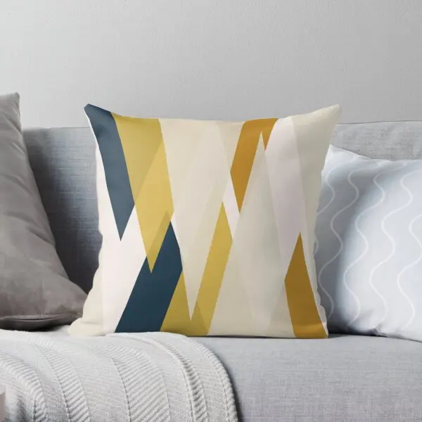 

Triangular Abstract In Mustard Yellows Printing Throw Pillow Cover Decor Car Anime Waist Bed Office Wedding Pillows not include