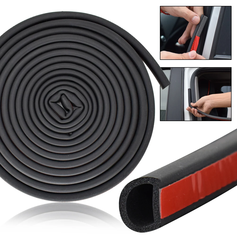 Rubber Weatherstrip Car Window Edge Trim Guard Door Protector Stripping Anti Noise Dust Collision Insulation Seal Strip 14FT 5M