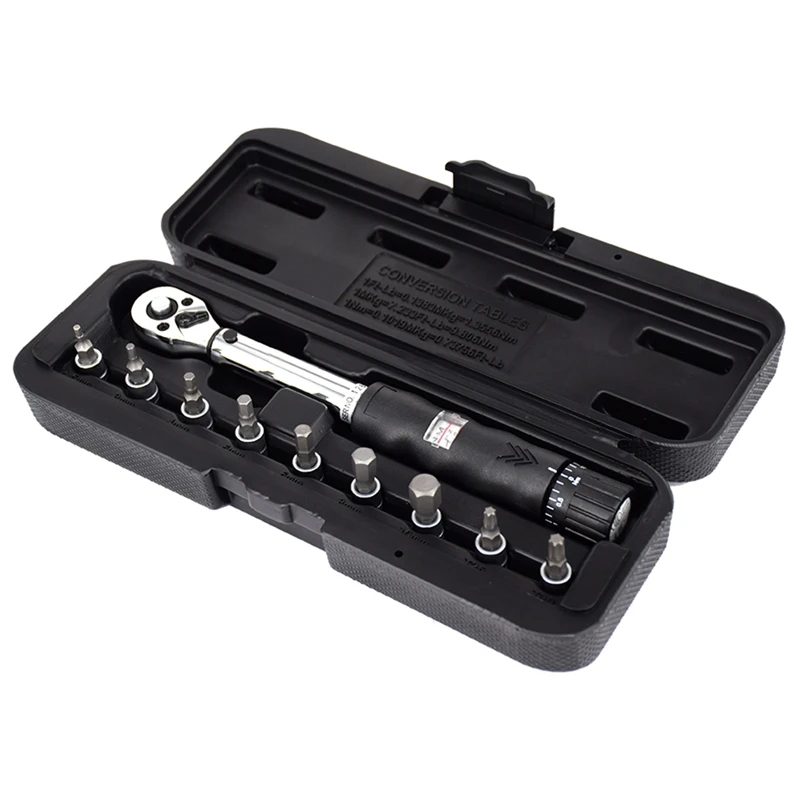 

1/4Inch Dr 2-14Nm Bike Torque Wrench Set Bicycle Repair Tools Kit Ratchet Mechanical Torque Spanner Manual Wrenches