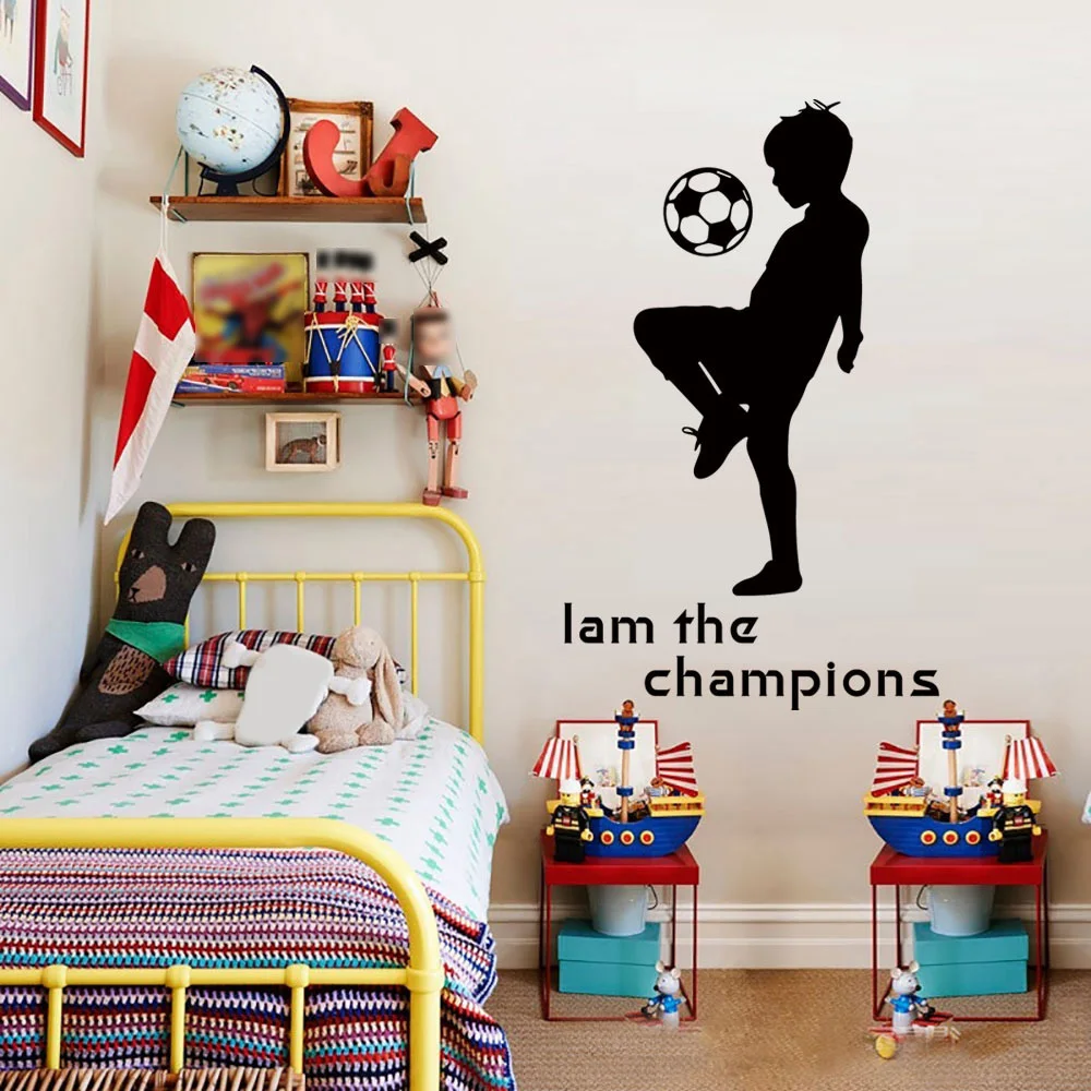 Игра в футбол мальчик Цитата стикер на стену удаление настенный s домашний
