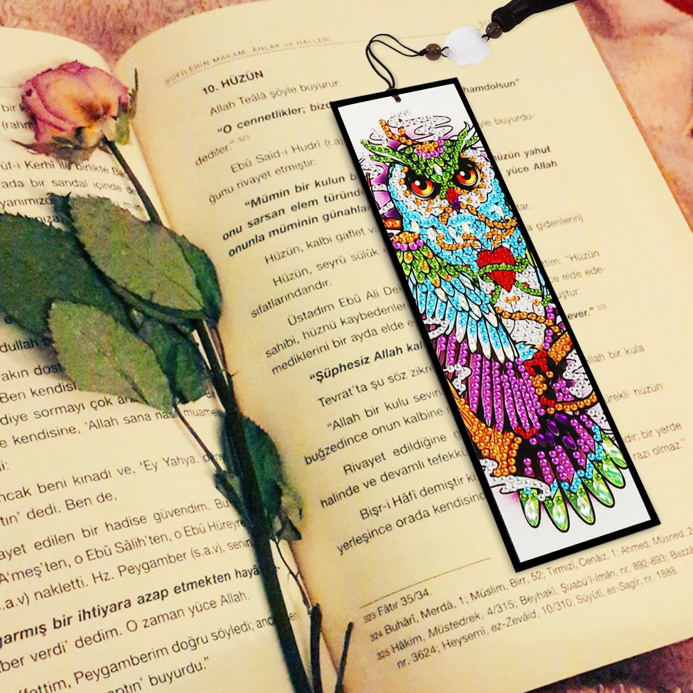 Алмазов картина Закладка для книги 5D DIY кожа особое искусство с мозаичным