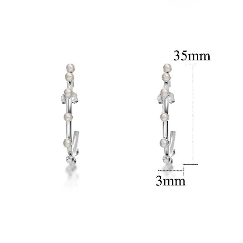 Baoyan круглые жемчужные серьги из нержавеющей стали розовое