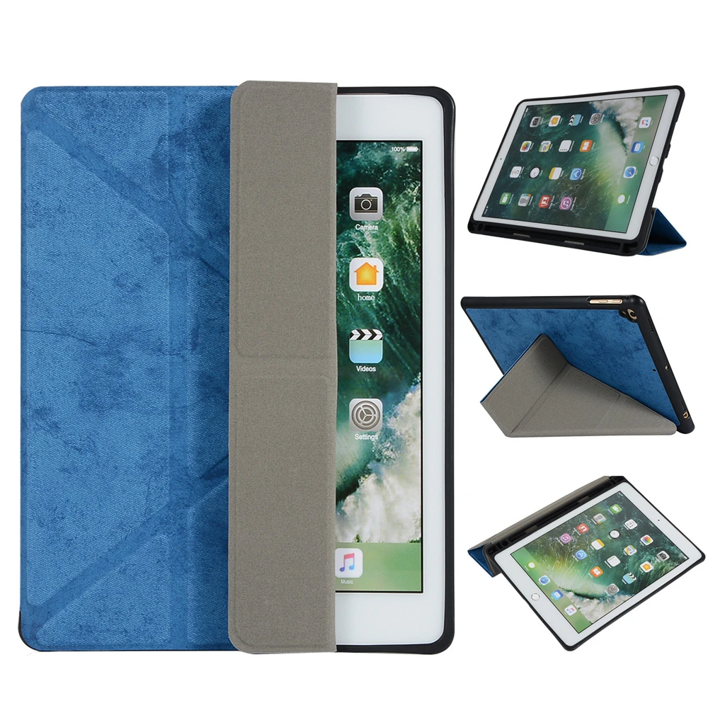 Для iPad 9 7 дюймов 2018 2017 Pro чехол с карандашом держатель трехстворчатая подставка