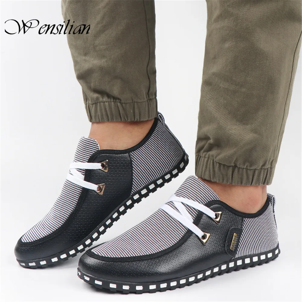 Мокасины мужские кожаные повседневная обувь для вождения без застежки плоская