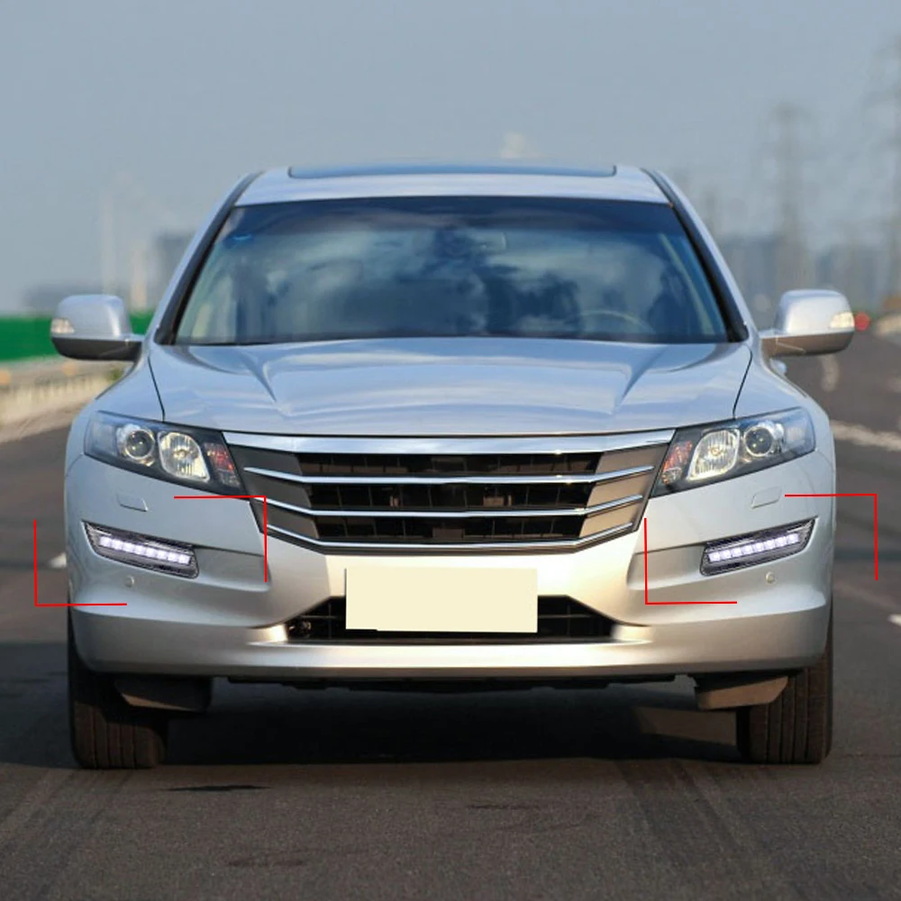 Автомобиль мигает 2 шт. drl для Honda Crosstour 2011 2012 2013 DRL Противотуманные фары Крышка