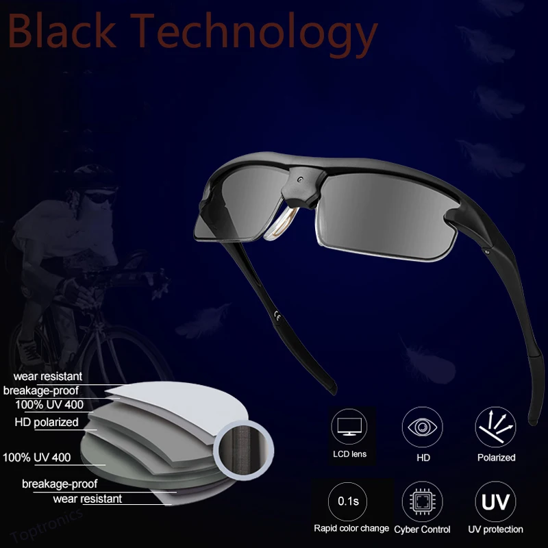 Новинка Toptronics поляризованные Смарт очки фотохромные солнцезащитные очки UVA UVB прибор для измерения пропускания солнечной энергии Отрегулируйте интеллектуальные солнцезащитные очки