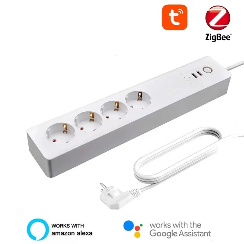 

Удлинитель Zigbee с 2 USB-портами и 4 розетками переменного тока